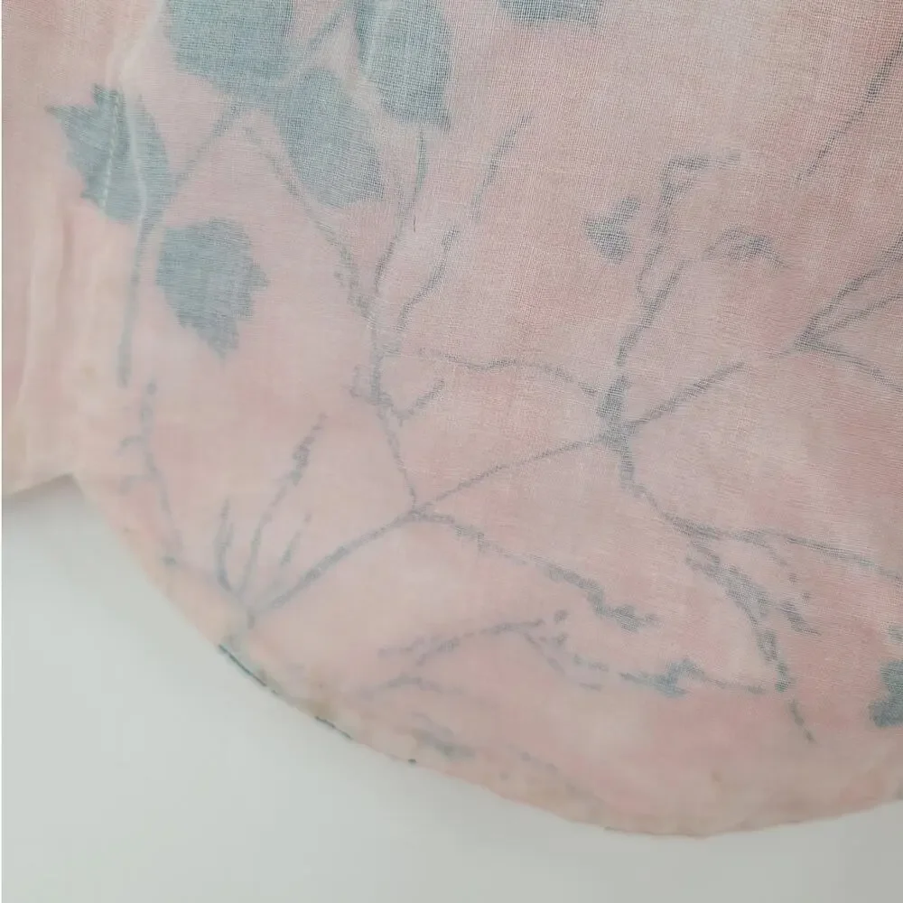 Vintage White Pink‎ Floral Half Apron Cottage Coquette Soft Girl Style